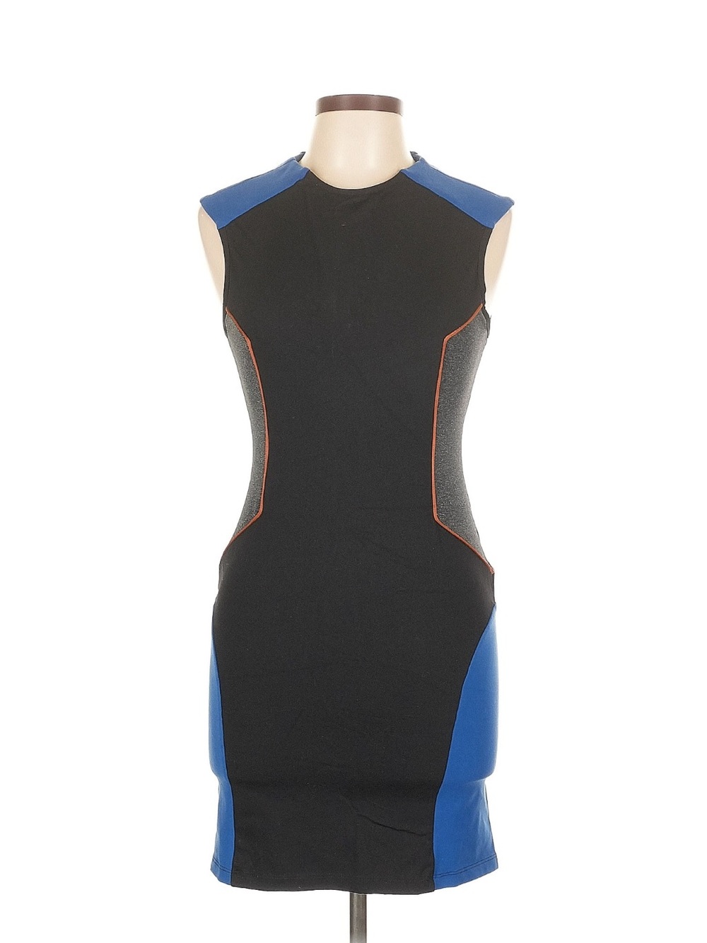 NWT David Lerner Black and Blue Sleeveless Colorblock Sheath Dress large